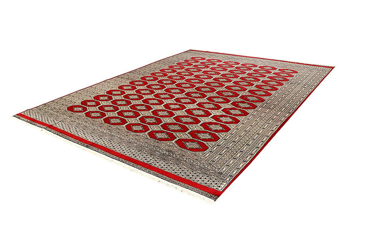 Red Pakistani Jaldar Rug 9' x 12'2" Hand-Knotted | No. QA68196