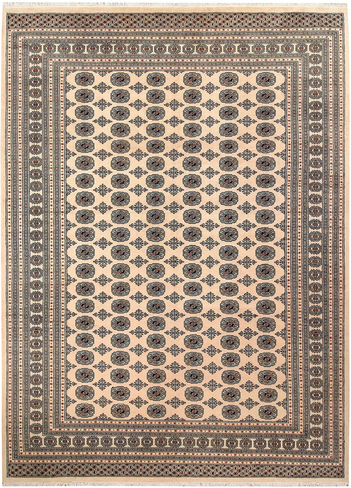 Brown Pakistani Bokhara Rug 9' x 12' 5" Hand-Knotted | No. QA68337