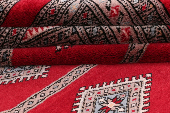 Firebrick Pakistani Jaldar Rug 6' 7" x 10' 4" Hand-Knotted | No. QA68376