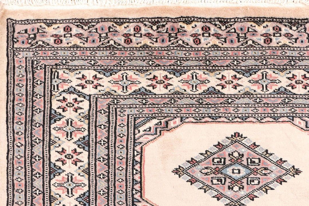 Brown Pakistani Jaldar Rug 3' 1" x 6' 2" Hand-Knotted | No. QA68606