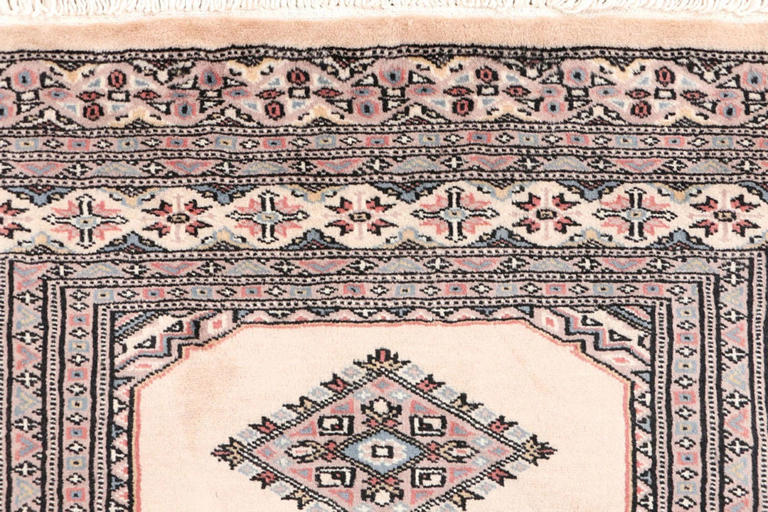 Brown Pakistani Jaldar Rug 3' 1" x 6' 2" Hand-Knotted | No. QA68606