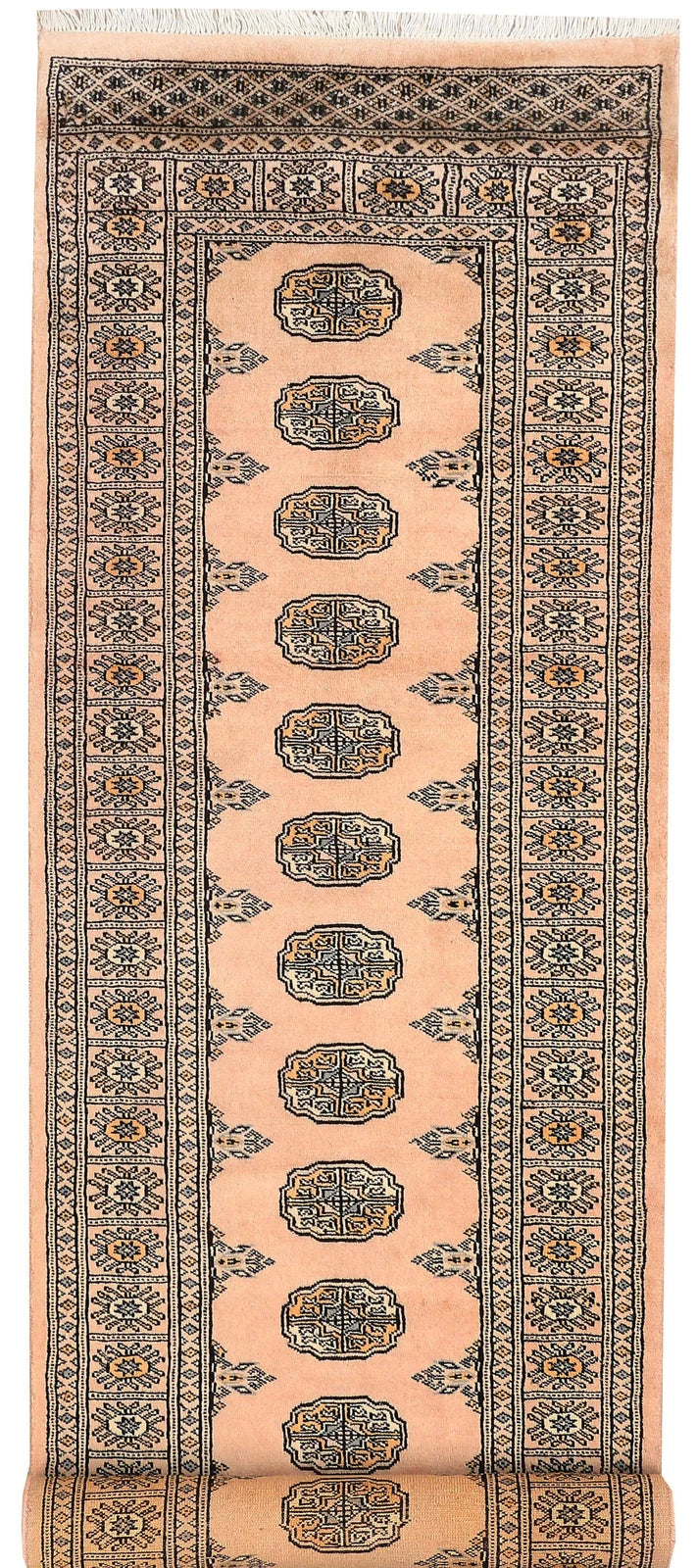 Navajo White Pakistani Bokhara Rug 2' 7" x 9' 2" Hand-Knotted | No. QA68609