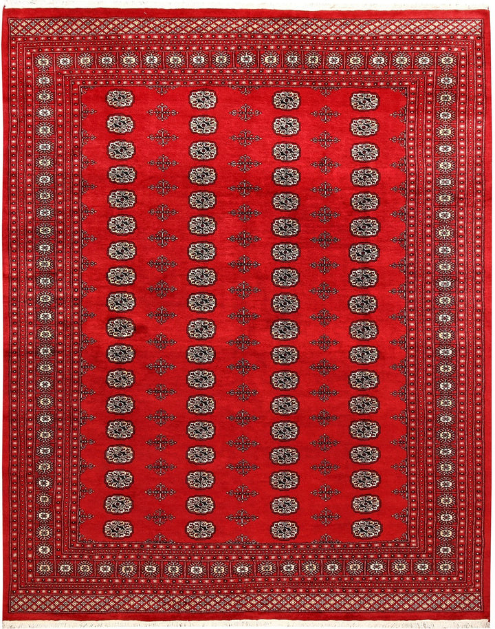 Red Bokhara Rug 8' 2" x 10' " Hand-Knotted | No. QA68620