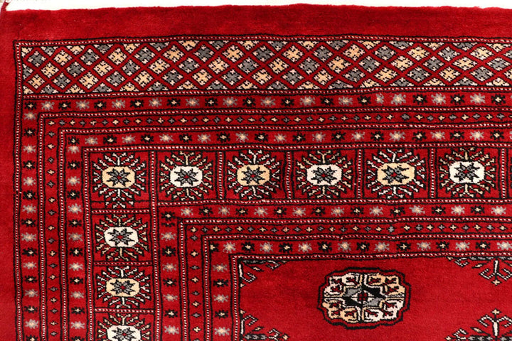Red Bokhara Rug 8' 2" x 10' " Hand-Knotted | No. QA68620