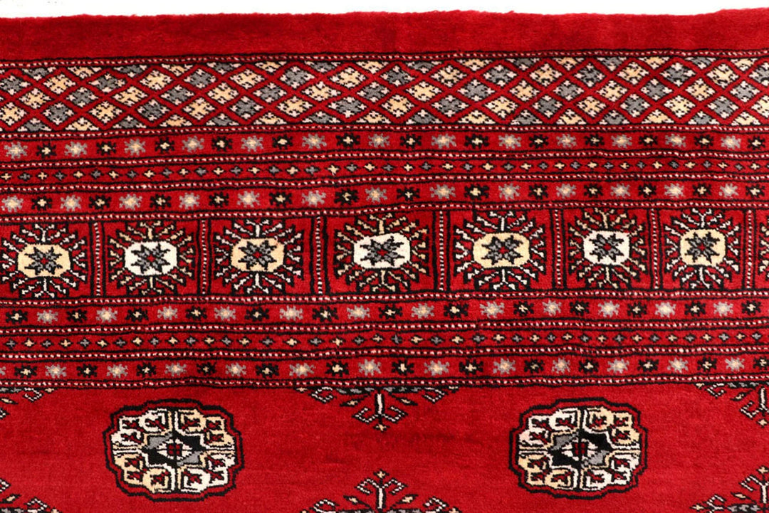 Red Bokhara Rug 8' 2" x 10' " Hand-Knotted | No. QA68620