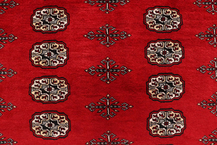 Red Bokhara Rug 8' 2" x 10' " Hand-Knotted | No. QA68620