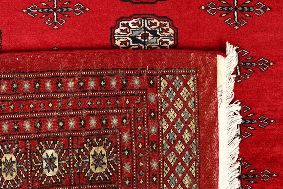 Red Bokhara Rug 8' 2" x 10' " Hand-Knotted | No. QA68620