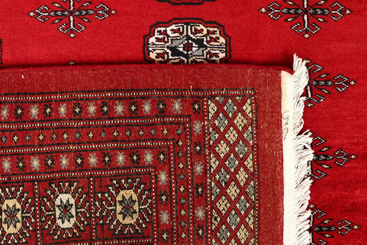 Red Bokhara Rug 8' 2" x 10' " Hand-Knotted | No. QA68620