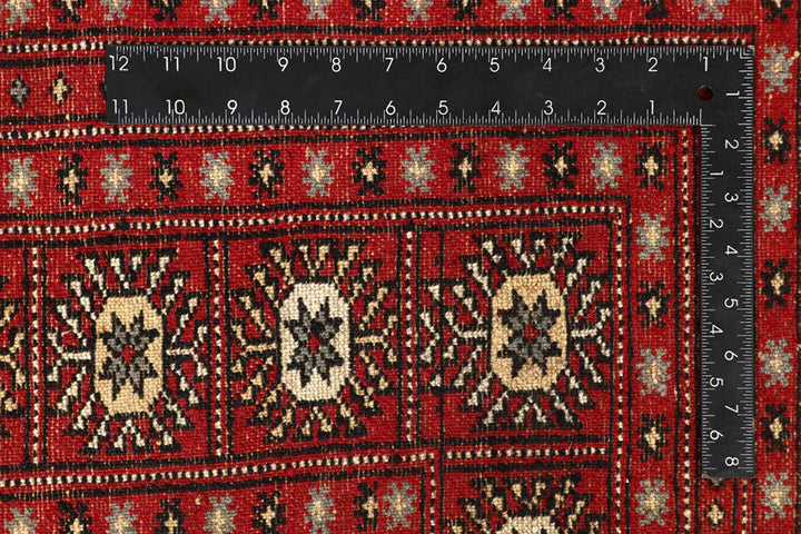 Red Bokhara Rug 8' 2" x 10' " Hand-Knotted | No. QA68620