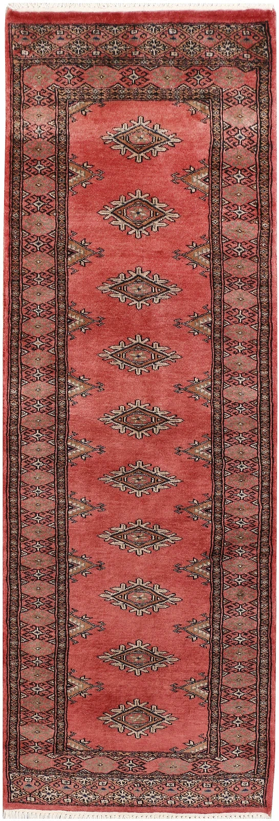 Red Pakistani Jaldar Rug 2' x 5' 10" Hand-Knotted | No. QA68668