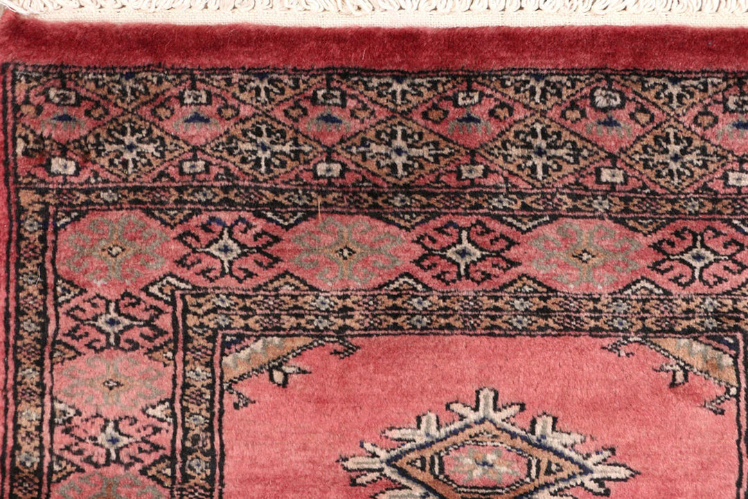 Red Pakistani Jaldar Rug 2' x 5' 10" Hand-Knotted | No. QA68668