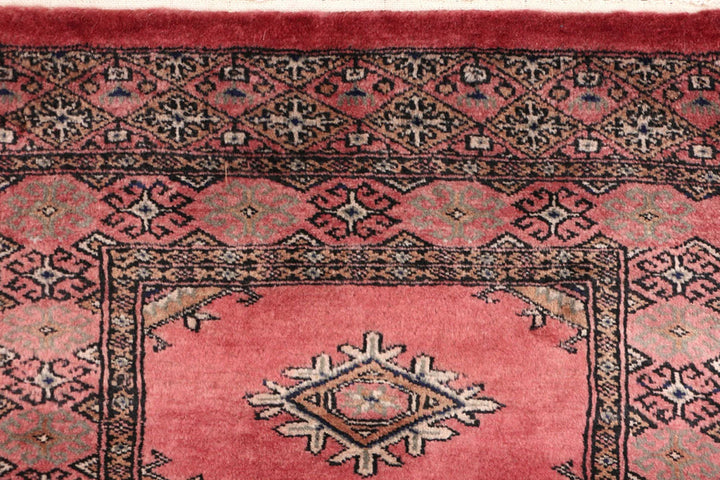 Red Pakistani Jaldar Rug 2' x 5' 10" Hand-Knotted | No. QA68668