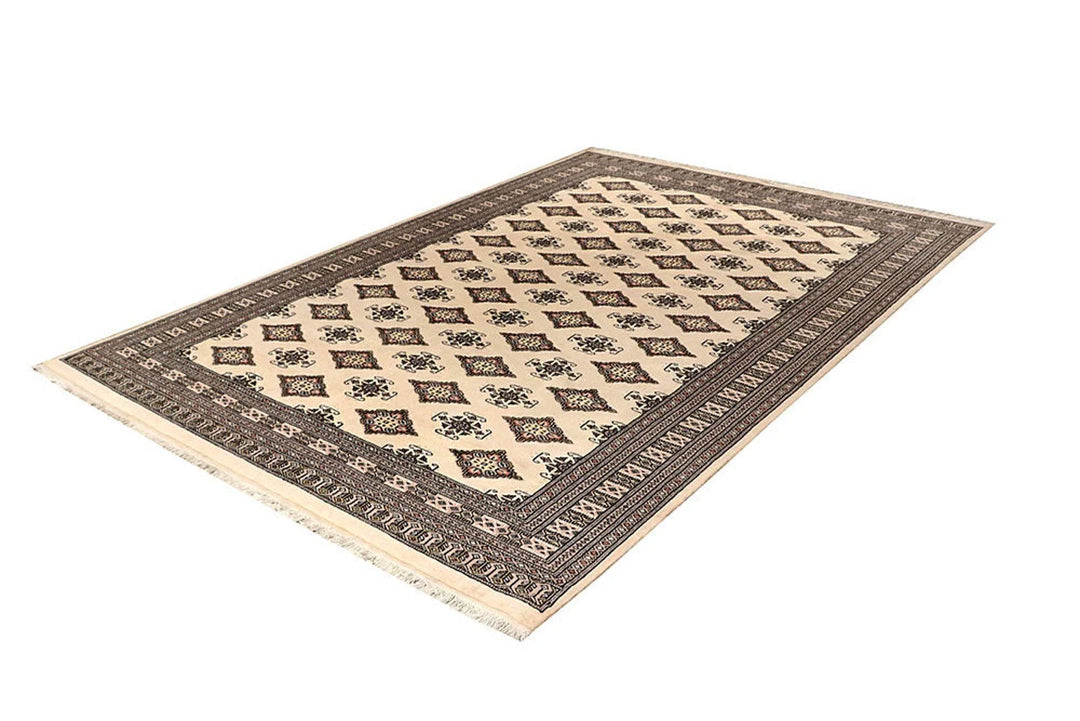Yellow Pakistani Jaldar Rug 6' 2" x 8' 11" Hand-Knotted | No. QA68681