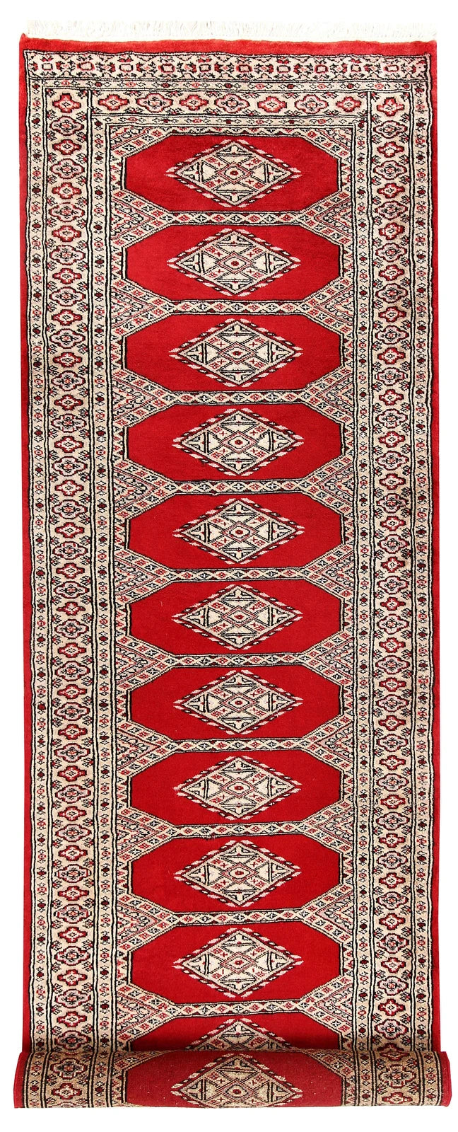 Red Pakistani Jaldar Rug 2' 7" x 8' 10" Hand-Knotted | No. QA68713
