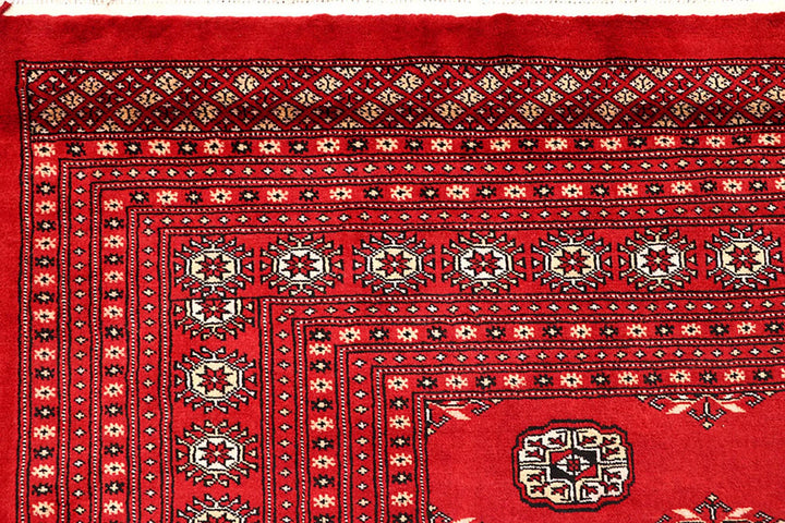 Red Bokhara Rug 9' 1" x 12' 6" Hand-Knotted | No. QA68815
