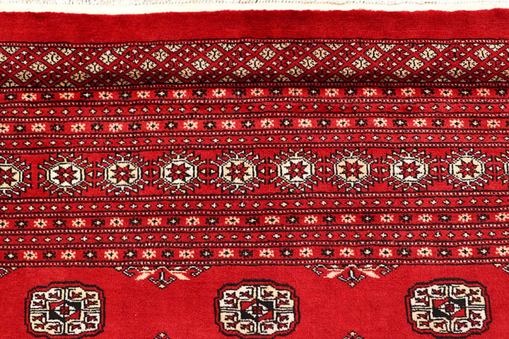 Red Bokhara Rug 9' 1" x 12' 6" Hand-Knotted | No. QA68815