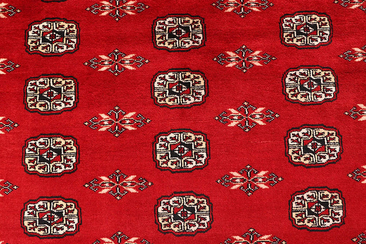 Red Bokhara Rug 9' 1" x 12' 6" Hand-Knotted | No. QA68815