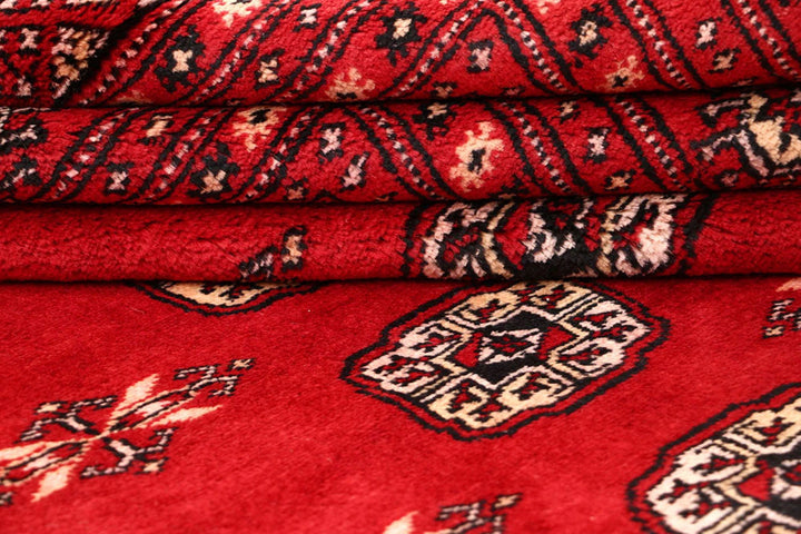Red Bokhara Rug 9' 1" x 12' 6" Hand-Knotted | No. QA68815