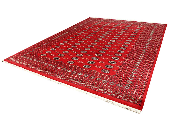 Red Bokhara Rug 9' 1" x 12' 6" Hand-Knotted | No. QA68815