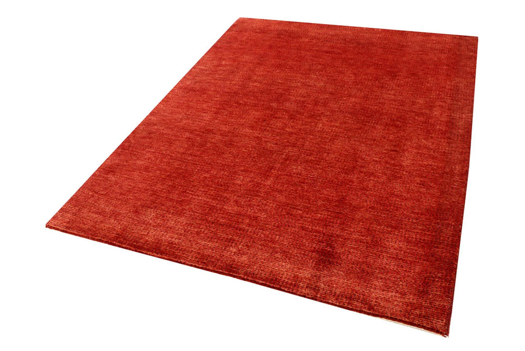 Orange Pakistani Gabbeh Rug 4' 11" x 6' 7" Hand-Knotted | No. QA68844