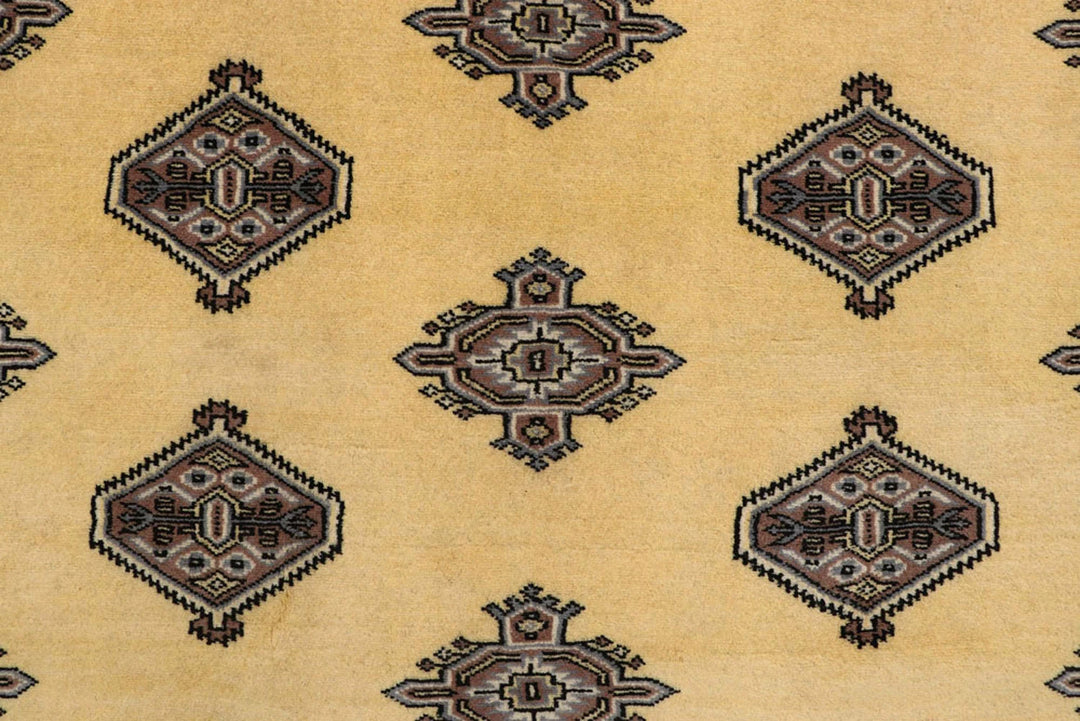 Brown Pakistani Jaldar Rug 4' 11" x 8' 2" Hand-Knotted | No. QA68871