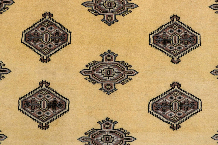 Brown Pakistani Jaldar Rug 4' 11" x 8' 2" Hand-Knotted | No. QA68871