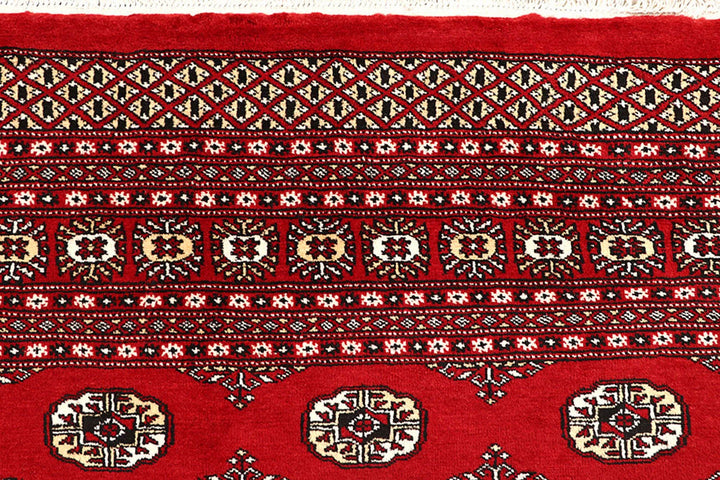Red Pakistani Bokhara Rug 9' x 11' 11" Hand-Knotted | No. QA69062