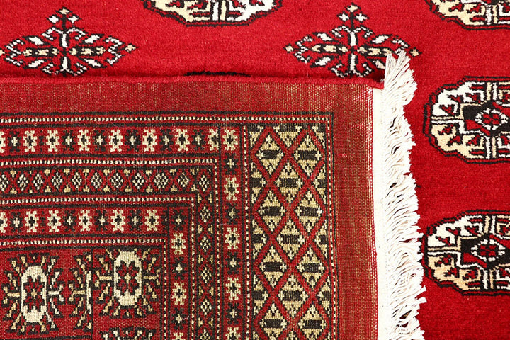 Red Pakistani Bokhara Rug 9' x 11' 11" Hand-Knotted | No. QA69062