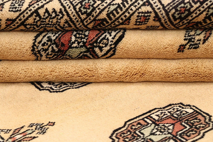 Brown Pakistani Bokhara Rug 4' 2" x 6' 1" Hand-Knotted | No. QA69116