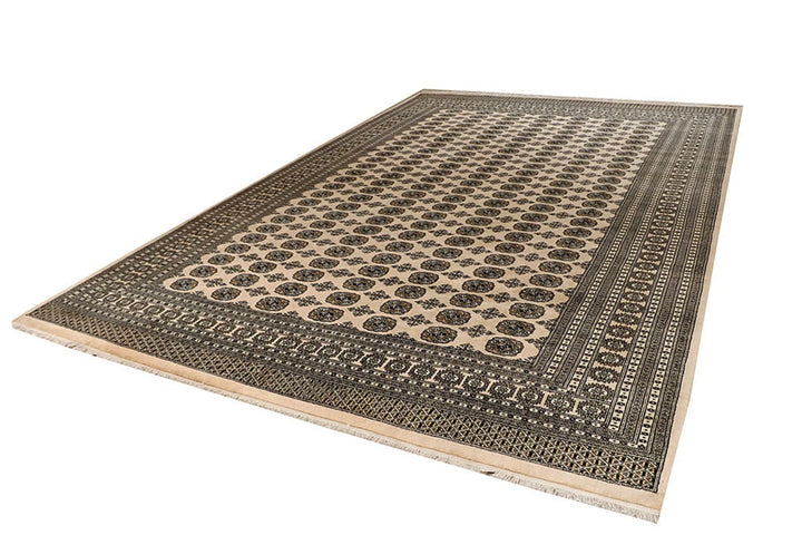 Brown Pakistani Bokhara Rug 10' x 14' 5" Hand-Knotted | No. QA69142