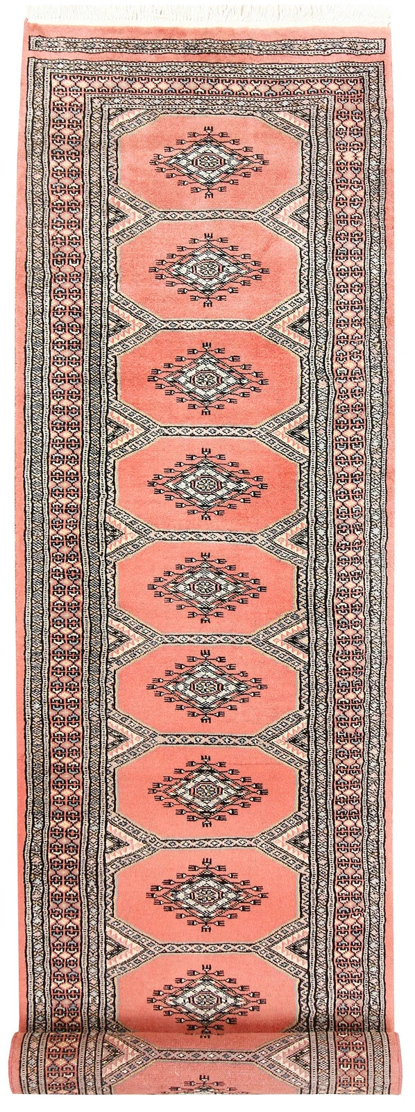 Light Salmon Pakistani Jaldar Runner 2' 3" x 9' 1" Hand-Knotted | No. QA69255