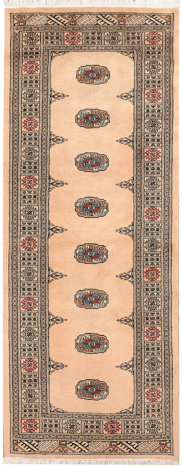 Brown Pakistani Bokhara Rug 2' 8" x 6' 10" Hand-Knotted | No. QA69350