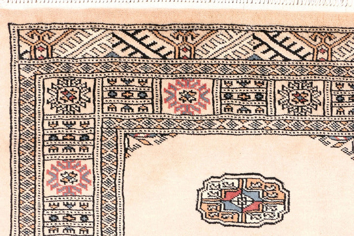Brown Pakistani Bokhara Rug 2' 8" x 6' 10" Hand-Knotted | No. QA69350