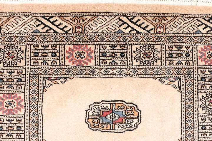 Brown Pakistani Bokhara Rug 2' 8" x 6' 10" Hand-Knotted | No. QA69350