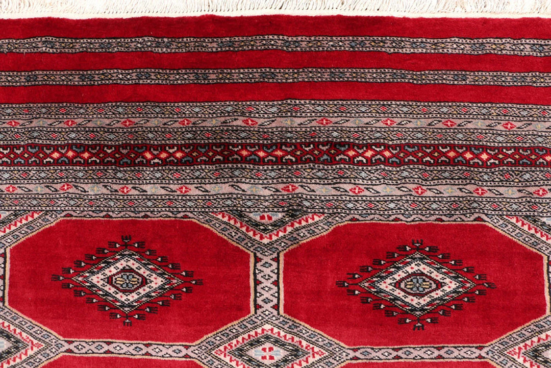 Firebrick Pakistani Jaldar Rug 5' 5" x 8' 3" Hand-Knotted | No. QA69441