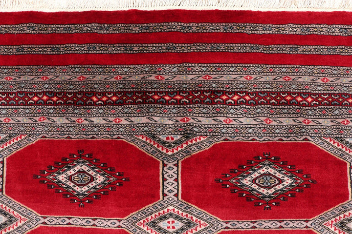 Firebrick Pakistani Jaldar Rug 5' 5" x 8' 3" Hand-Knotted | No. QA69441