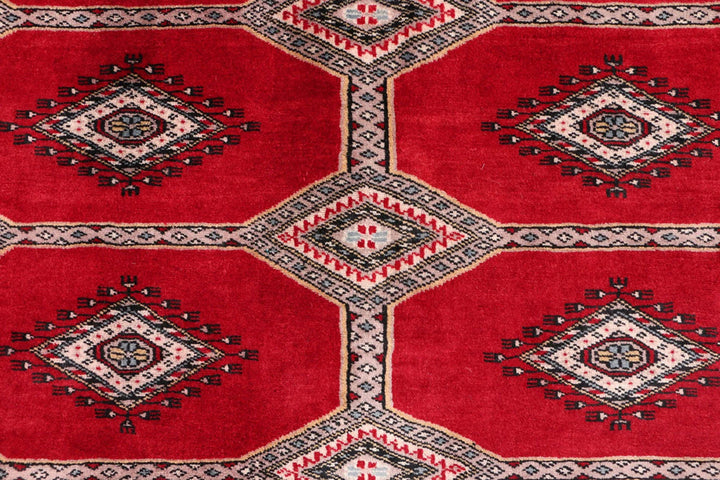 Firebrick Pakistani Jaldar Rug 5' 5" x 8' 3" Hand-Knotted | No. QA69441