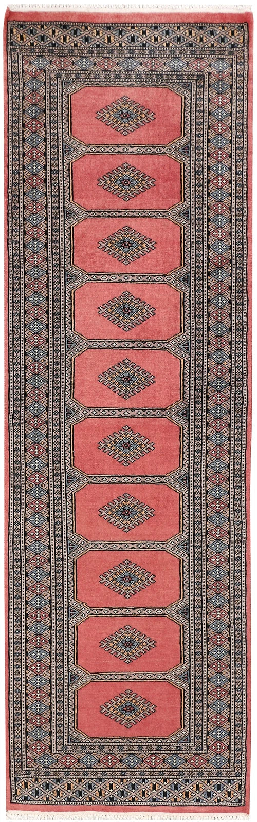 Dark Salmon Pakistani Jaldar Runner 2' x 6'6" Hand-Knotted | No. QA69602