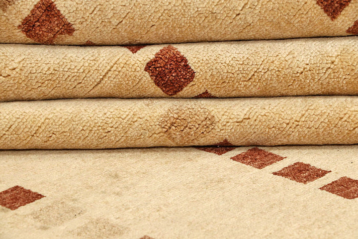 Wheat Pakistani Gabbeh Rug 8' 5" x 11' 11" Hand-Knotted | No. QA69942