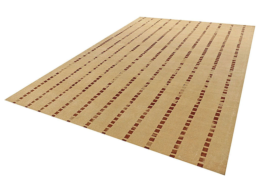 Wheat Pakistani Gabbeh Rug 8' 5" x 11' 11" Hand-Knotted | No. QA69942