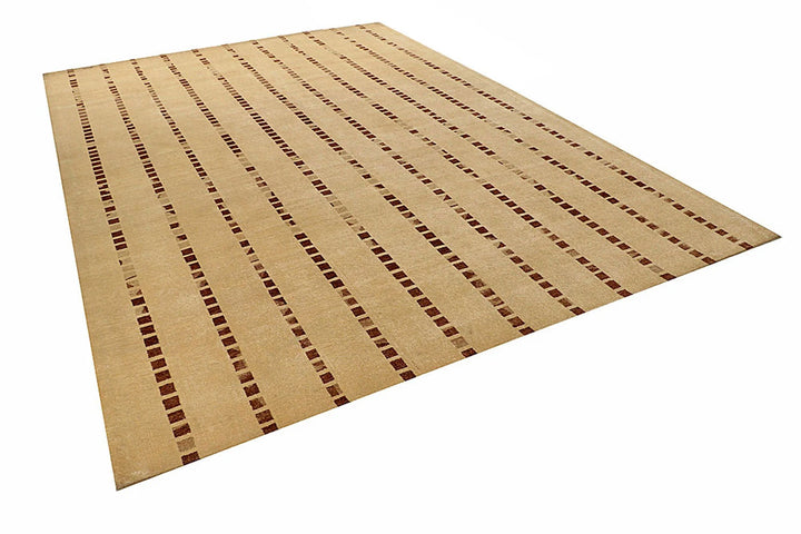 Wheat Pakistani Gabbeh Rug 8' 5" x 11' 11" Hand-Knotted | No. QA69942