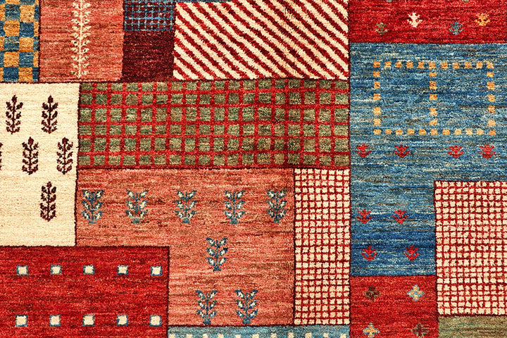 Pakistani Gabbeh Rug 9' 1" x 11' 7" Hand-Knotted | No. QA70135