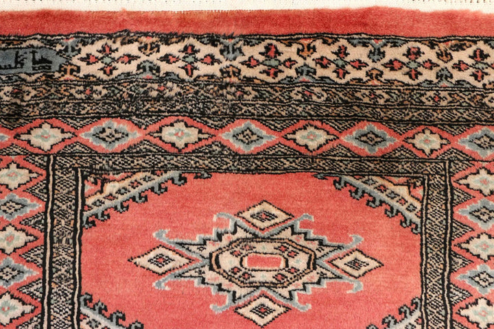 Salmon Pakistani Jaldar Rug 2' 7" x 8' 9" Hand-Knotted | No. QA70187