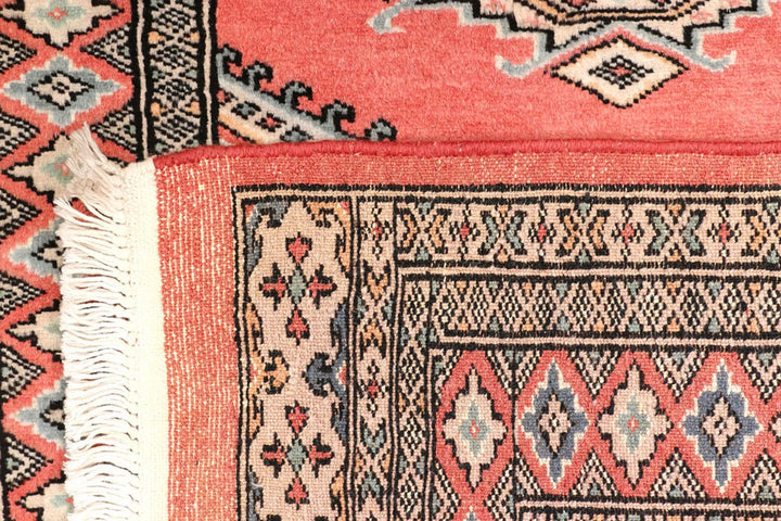 Salmon Pakistani Jaldar Rug 2' 7" x 8' 9" Hand-Knotted | No. QA70187