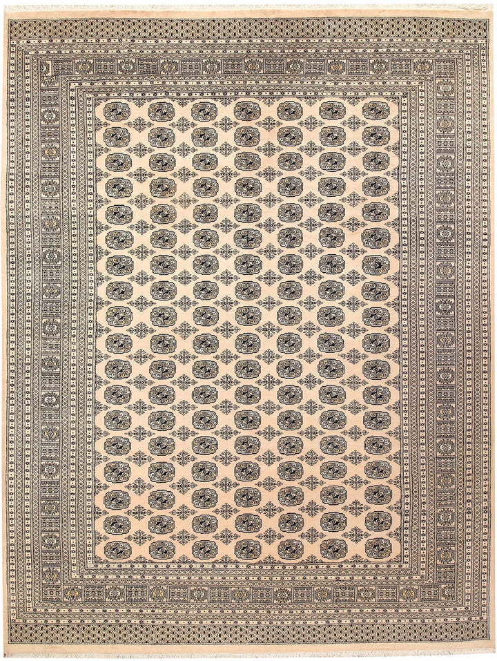 Brown Pakistani Bokhara Rug 9' 1" x 11' 11" Hand-Knotted | No. QA70450