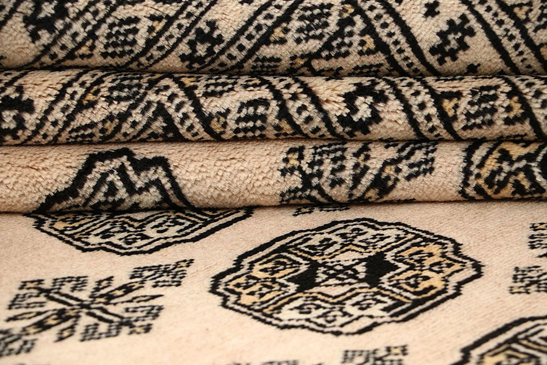 Brown Pakistani Bokhara Rug 9' 1" x 11' 11" Hand-Knotted | No. QA70450