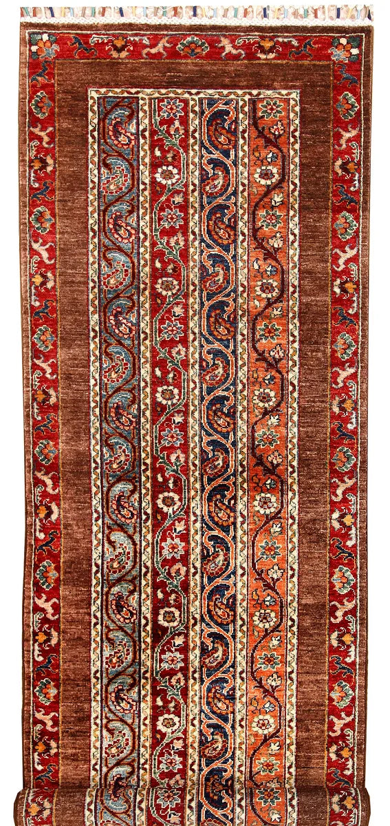 Afghan Shawl Rug 2' 7" x 8' " Hand-Knotted | No. QA70524