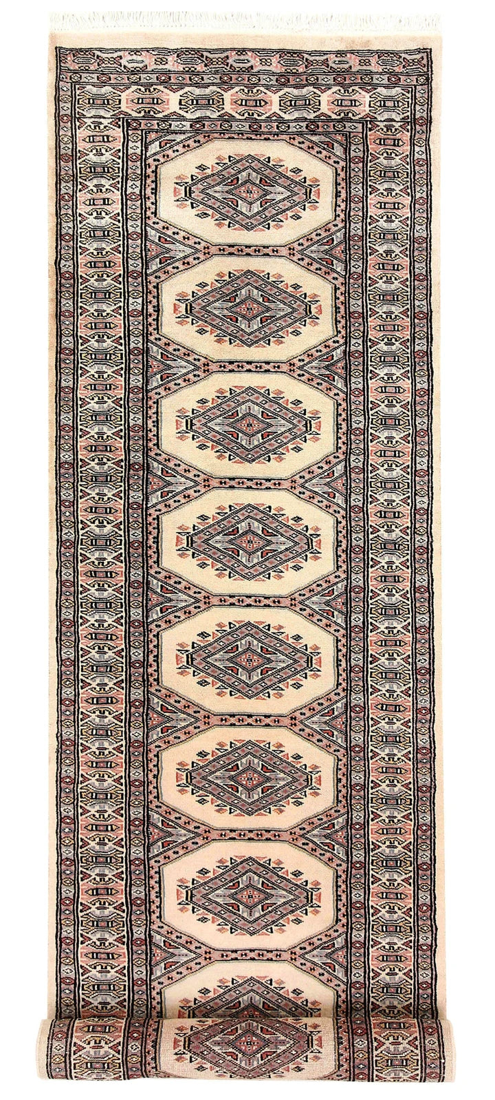 Brown Pakistani Jaldar Rug 2' 4" x 8' 10" Hand-Knotted | No. QA70642