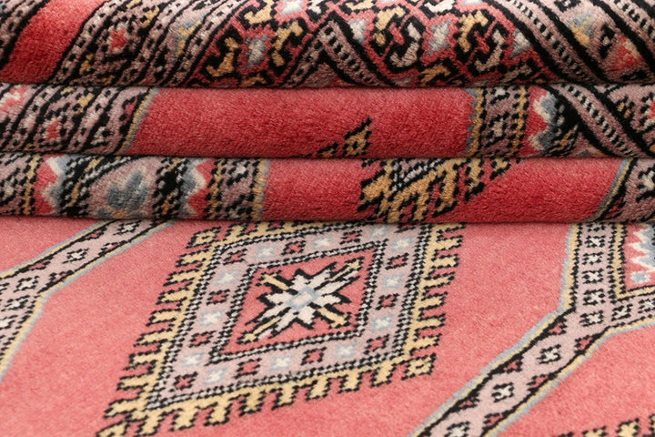 Red Pakistani Jaldar Rug 4' 1" x 6' Hand-Knotted | No. QA70653
