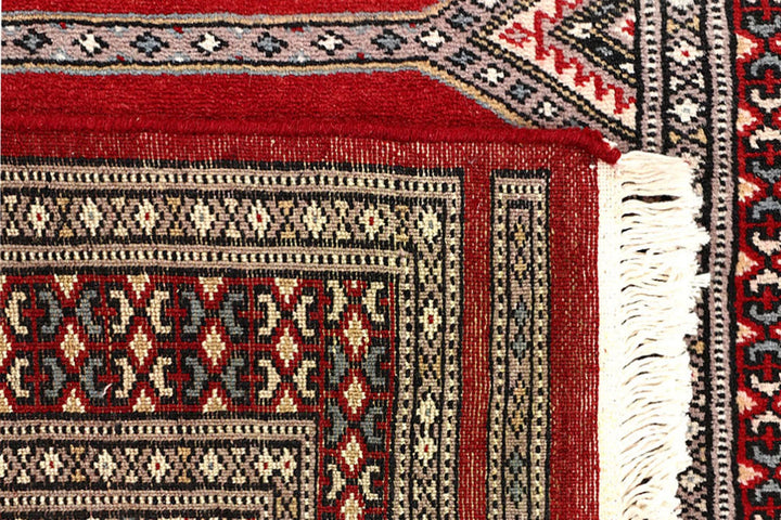 Red Pakistani Jaldar Rug 2' 4" x 8' 6" Hand-Knotted | No. QA70745